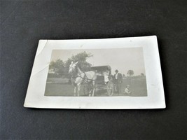 Horse with stroller in the village- (RPPC)-Stamp Box-AZO (1904-1918). - £5.94 GBP