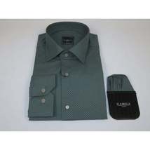 Men Shirt Hankie CASILA Turkey Cotton Blend Long Sleeves 502100-02 Olive Dots image 4