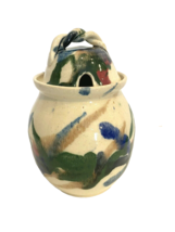 John Garrou Pottery Multicolor Jam or Honey Jar, 1996, Signed - $14.24