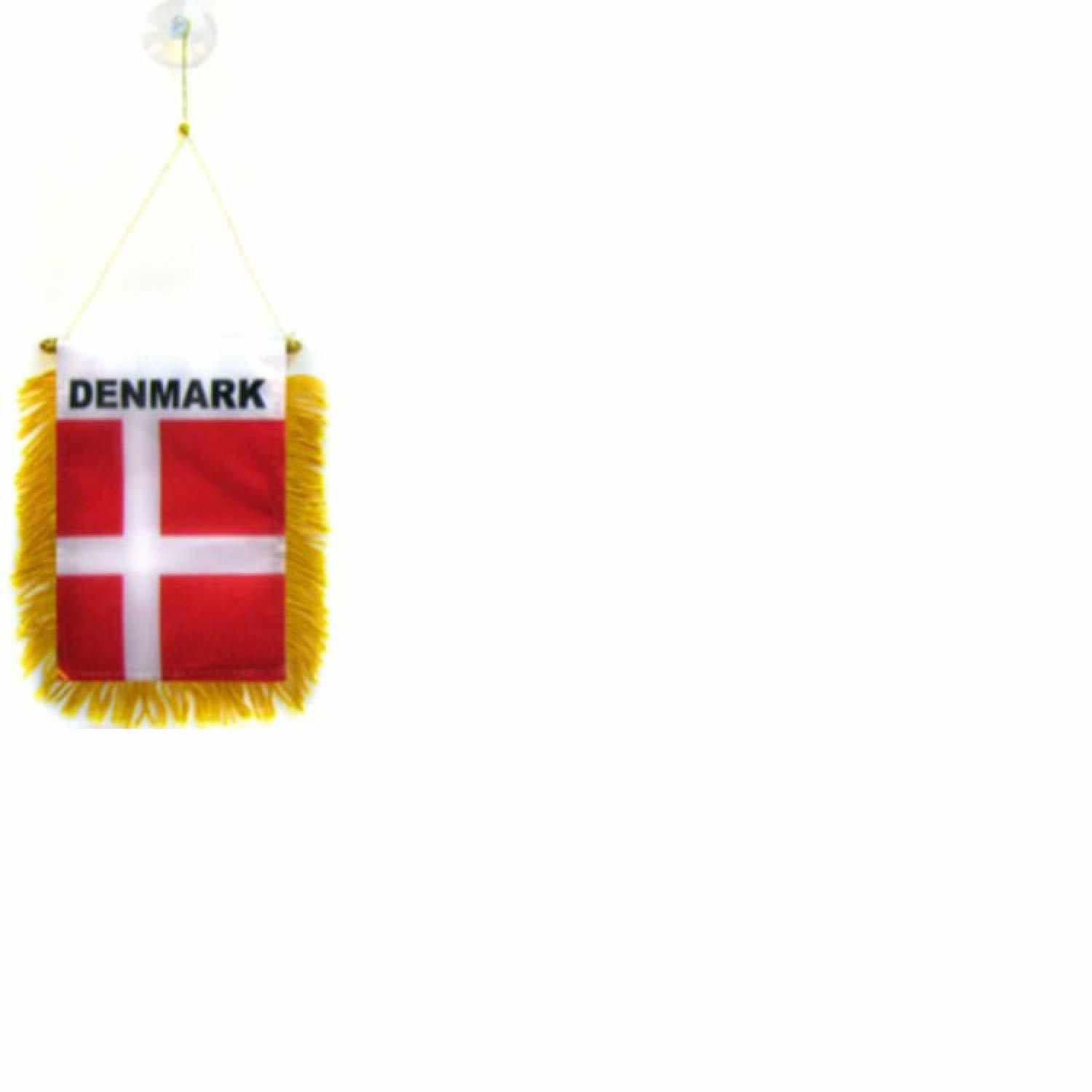 Denmark Mini Flag 4&#39;&#39;x6&#39;&#39; Window Banner w/suction cup - Vivid Color and ... - $2.88