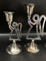 International Silver Company Set of 3 Silverplated Praying Angel Candlesticks - £10.95 GBP