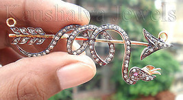 Victorian 1.82ct Rose Cut Diamond Ruby Snake Christmas Wedding Women&#39;s P... - $746.17