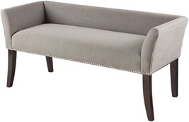 Grey Accent Bench Ottoman In The Welburn Bedroom By Madison Park, Made Of Solid - £189.80 GBP