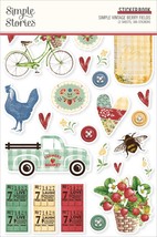 Simple Stories Sticker Book 12/Sheets-Simple Vintage Berry Fields, 386/Pkg BER20 - £11.92 GBP