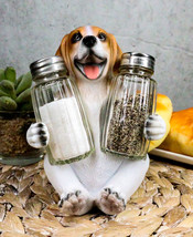 Ebros Adorable Small Hound English Tricolor Beagle Salt and Pepper Shaker Holder - £20.73 GBP