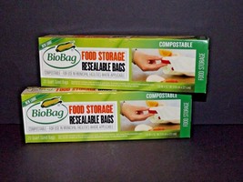 2 Boxes BioBag Bio Bag Food Storage Resealable Bags 20 Quart Size Each N... - £13.63 GBP