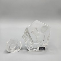 Mats Jonasson Squirrel Paperweight Lead Crystal Glass Sweden Signed Lot of 2 - £23.04 GBP