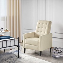 Modern Single Reclining Chair Adjustable Back &amp; Footrest Tufted Upholstered Sofa - £156.41 GBP