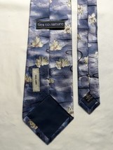 Ties To Nature 100% Silk Water Lilies Subtle Pattern Hand Sew Necktie  - $10.89