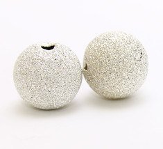 5 pcs  3 4 5 6 7 8  mm loose Sterling Silver Stardust Round Beads - £7.11 GBP