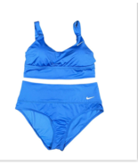 NIKE Swim Suit Bikini Womens Large Blue Coconutgirl Zip Pocket Beachy At... - £17.28 GBP