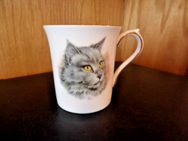 Rosina Fine Bone China Made in England Cat Cup w/ Gold Etching on Rim &amp; Handle - £11.47 GBP