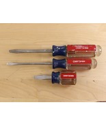 Lot of 3 Craftsman Flathead Screwdrivers Set USA  1/4, 3/8 WF 41583, 412... - $240.74 MXN