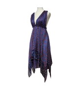 Ulla Johnson Colette Dress Size 4 Cerulean Blue Red 100% Silk Babydoll E... - $270.79 CAD