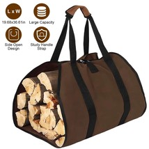 36in Firewood Log Carrier Heavy Duty 600D Polyester Tote Bag Camping wit... - $30.39