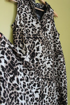 NWT Adrianna Papell Leopard Cheetah Print Long Tunic Top Swim Cover Up Dress 6 - £69.92 GBP