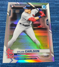 2021 Bowman Chrome Dylan Carlson RC #45 Refractor /499 St. Louis Cardinals - £0.78 GBP