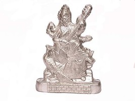 PG COUTURE Pure Parad Mercury Saraswati with Veena Idol Statue Decorative Showpi - $34.19