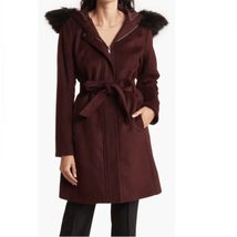 Cole Haan Signature Faux Fur Trim Wool Blend Jacket, Size 14,  Boudreaux... - $139.32