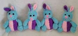 Easter Pastel Patchwork Honeycomb Stuffed Bunnies - Blue - £2.58 GBP