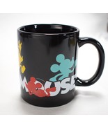 Disney Mickey Mouse Black Multi Color Moving Silhouette Logo Mug 12 Oz - $24.43 CAD
