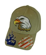 USA Men&#39;s Patriotic Eagle Adjustable Baseball Cap (Flames Khaki) - $20.44 CAD