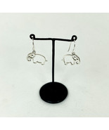 Minimalist Cutout Elephant Drop Earrings 925 Sterling Silver, Handmade J... - £24.78 GBP
