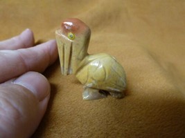 (Y-BIR-PE-2) TAN RED PELICAN carving Figurine soapstone Peru I love peli... - £6.73 GBP