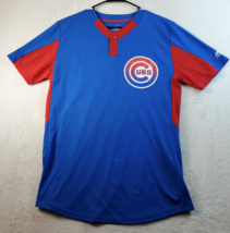 MLB Chicago Cubs Majestic Jersey Mens Medium Blue Baseball Sports Logo Cool Base - £11.61 GBP