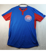 MLB Chicago Cubs Majestic Jersey Mens Medium Blue Baseball Sports Logo C... - £11.55 GBP