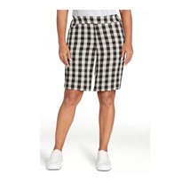 Time and Tru Womens Pull On Black Buffalo Check Bermuda Shorts, Size L NWT - £11.79 GBP