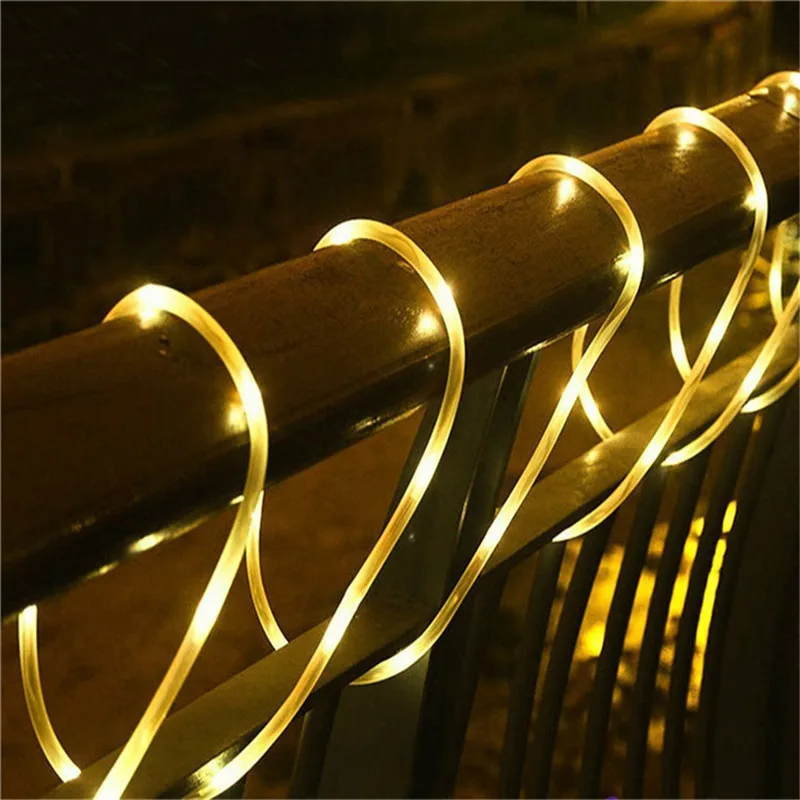 7M 12M Outdoor Solar Rope String Lights 8 Mode LED Copper Wire Fairy Light Water - £68.66 GBP