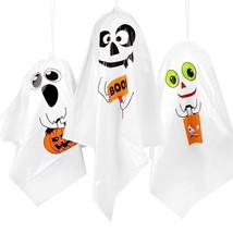 Halloween Ghost Hanging Decorations,Cute Smiling Halloween Decor Ghosts for Home - £7.89 GBP