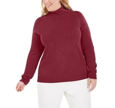 Karen Scott Womens Plus 0X Merlot Turtleneck Luxsoft Sweater NWT CK23 - £17.20 GBP