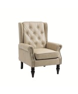 Faux Leather Wood Frame Armchair, Modern Accent Chair Lounge Chair With ... - $4,623.78 MXN