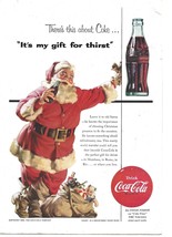 Vintage 1954 Coca Cola Santa Claus Ad-National Geographic-6 1/2 by 10 in... - £5.79 GBP