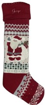 Pottery Barn Heirloom Knit Santa w/Pom Pom Christmas Stocking Monogramme... - £19.55 GBP