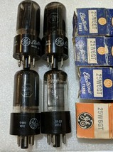25W6GT Four (4) GE Tubes NOS NIB Black Plate Two with Matching Codes - $14.96