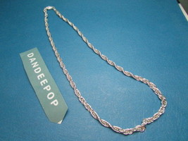 Vintage 925 Silver Twist Link Chain Necklace Italy w/ symbol Hallmark Jewelry - £31.60 GBP