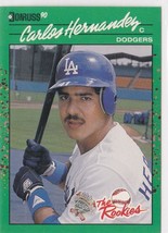 Carlos Hernandez Dodgers Catcher 1990 Donruss Rookies Card # 37 Near Mint - $1.34