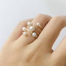 Natural Pearl Rings 14K Gold Filled Baroque Knuckle Ring Mujer Boho Bague Femme  - £111.22 GBP