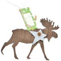 Holiday Bliss Rustic Metal Moose Christmas Ornament - £10.27 GBP