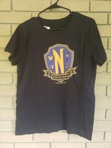 Wednesday - Nevermore Academy &quot;Unitas Est Invicta&quot; Black T-Shirt Size: L... - $14.78