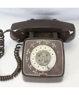 Brown GTE Automatic Electric Rotary Dial Phone Vintage Guarantee to WORK - £22.99 GBP