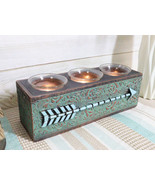 Southwestern Tribal Indian Turquoise Arrow Decorative 3 Votives Candle H... - $40.73 CAD