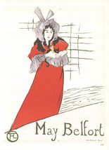 HENRI DE TOULOUSE-LAUTREC May Belfort 14.5&quot; x 10.5&quot; Lithograph 1966 Art ... - $163.35