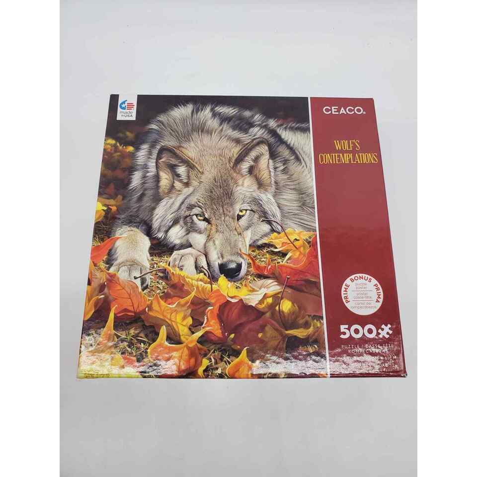 Puzzle - Wolf's Contemplation - 500 Pieces - 24x18 - Made in USA - £14.11 GBP