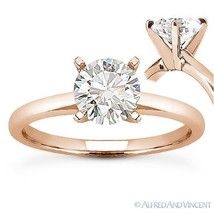 Forever Brilliant Round Cut Moissanite 14k Rose Gold Solitaire Engagement Ring - £393.35 GBP+