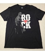 WWE Authentic The Rock Illustrated Black Logo T-Shirt Sz XL - $19.34