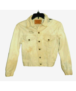1960s LEVIS 840B XX Men&#39;s Size 40 Cotton Denim Off White Jacket Distressed - £102.22 GBP